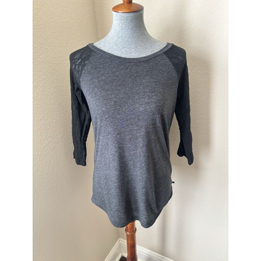 Victoria’s Secret Angel Size Medium Black Lace Sleeve Raglan Top